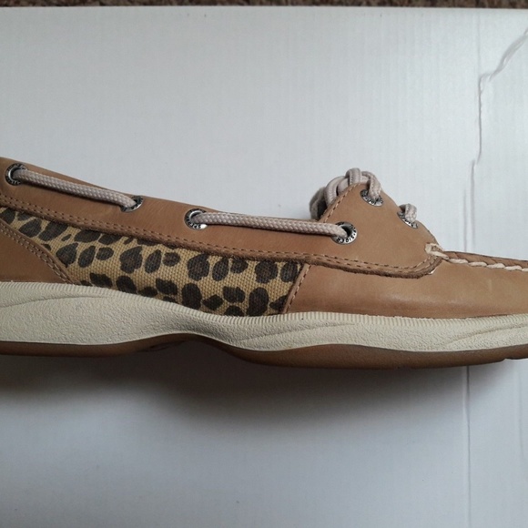 NIB Sperry Top-sider Laguna Linen/Leopard - Picture 2 of 6